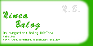 minea balog business card